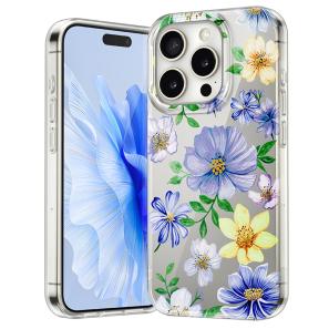  Luxury Stylish Flower Plating Transparent Shockproof Clear Floral Case 