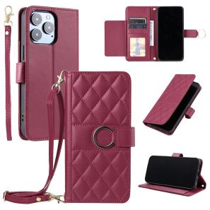 Luxury Ring Buckle Flip Leather Crossbody Lanyard Strap Wallet Case For For iPhone 16E 16 15 14 13 12 11 Pro Max Samsung S25 Edge Ultra S24 FE S23 A06 A16 A26 A36 A05 A05S A15