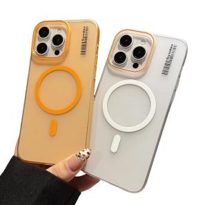 For Magsafe Wireless Charger Original Magnetic Candy Matte Translucent Ultra Thin Barcode Hard PC Cover Case For iPhone 16e 16 15 14 13 12 11 Pro Max X XS XR 8 7 Plus