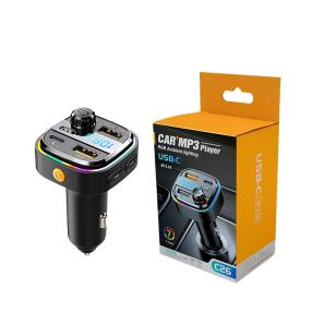 Bluetooth 5.0 FM Transmitter Handsfree Car AUX Radio Modulator MP3 Player With 3.1A Dual USB Type C Super Quick Fast Charge Adapter for Car With Box package C26
