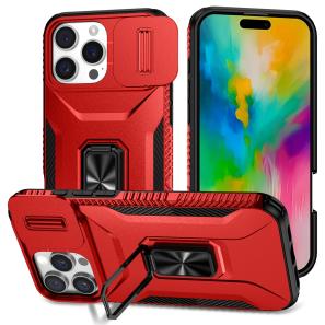 Reaper Rugged Armor Case Slide Camera Ring Stand Cover For iPhone 16e 16 15 14 13 12 11 Pro Max Samsung S25 Edge S23 FE S24 Ultra A06 A16 A26 A36 A56 A05 A05S A15 A25 A35 A55